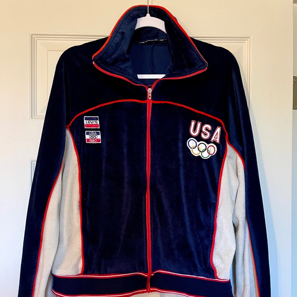 VINTAGE: Velour 1980s Team USA Olympic Jacket